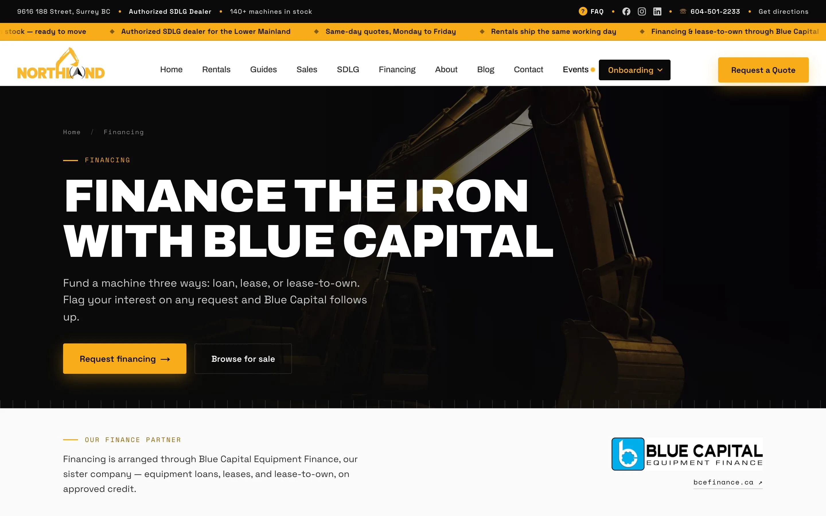 Northland Equipment — Financing with Blue Capital
