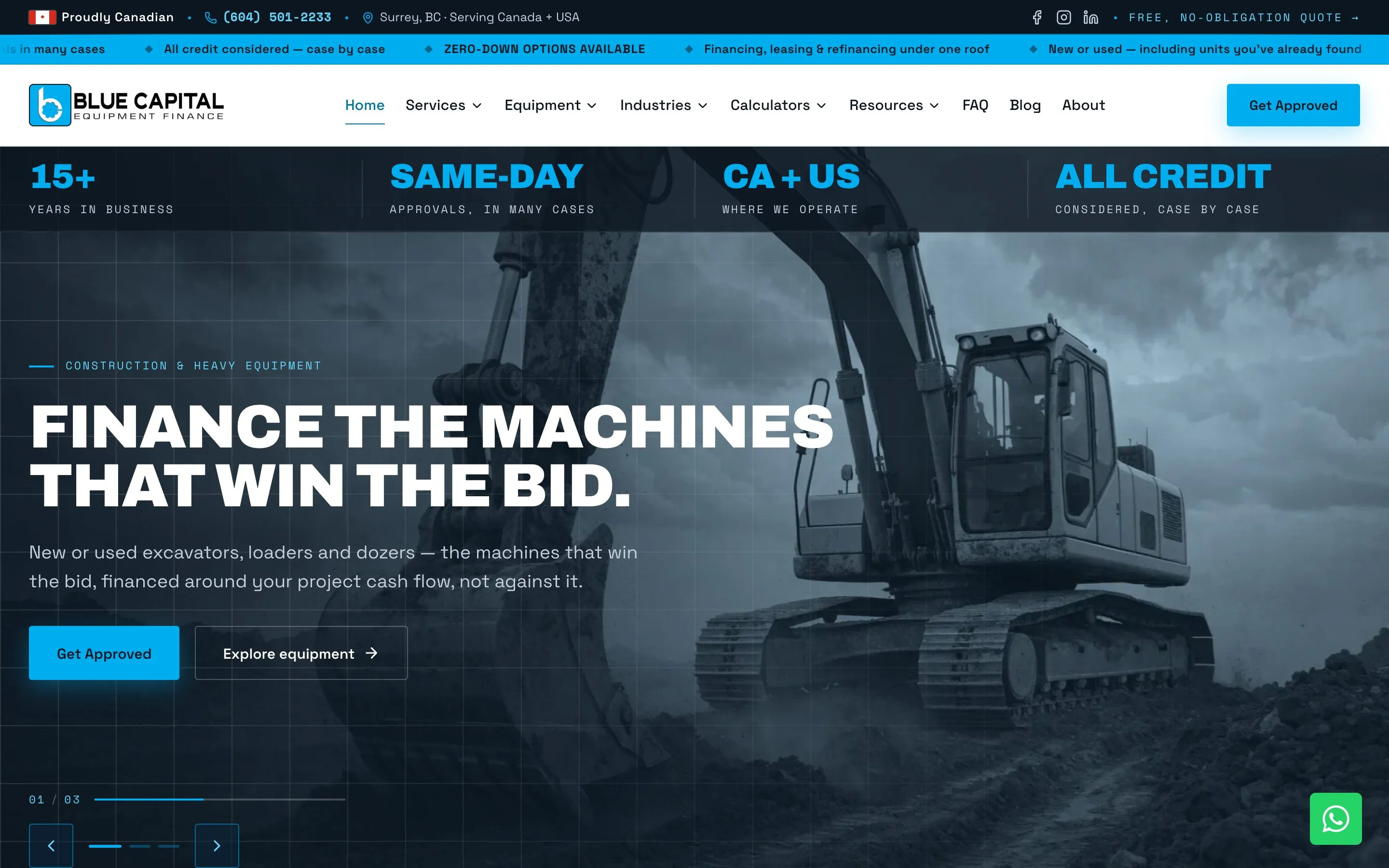 Blue Capital home page