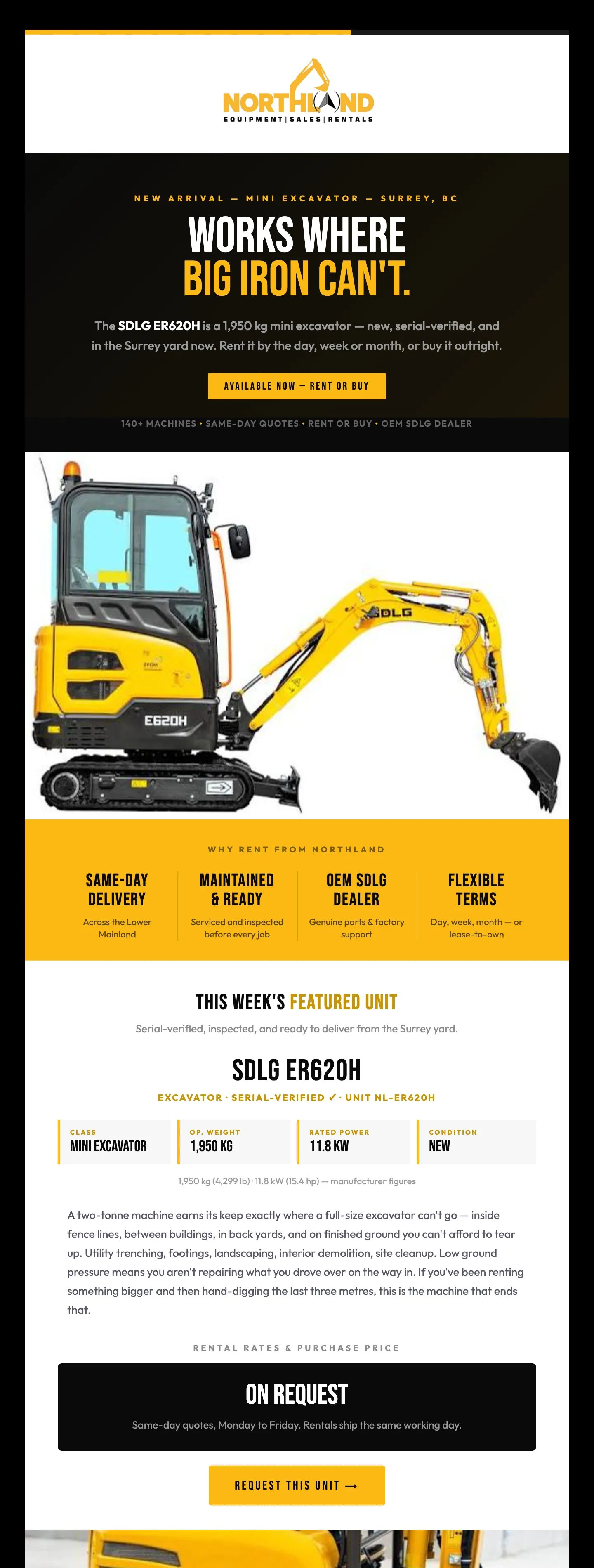 Northland SDLG ER620H newsletter