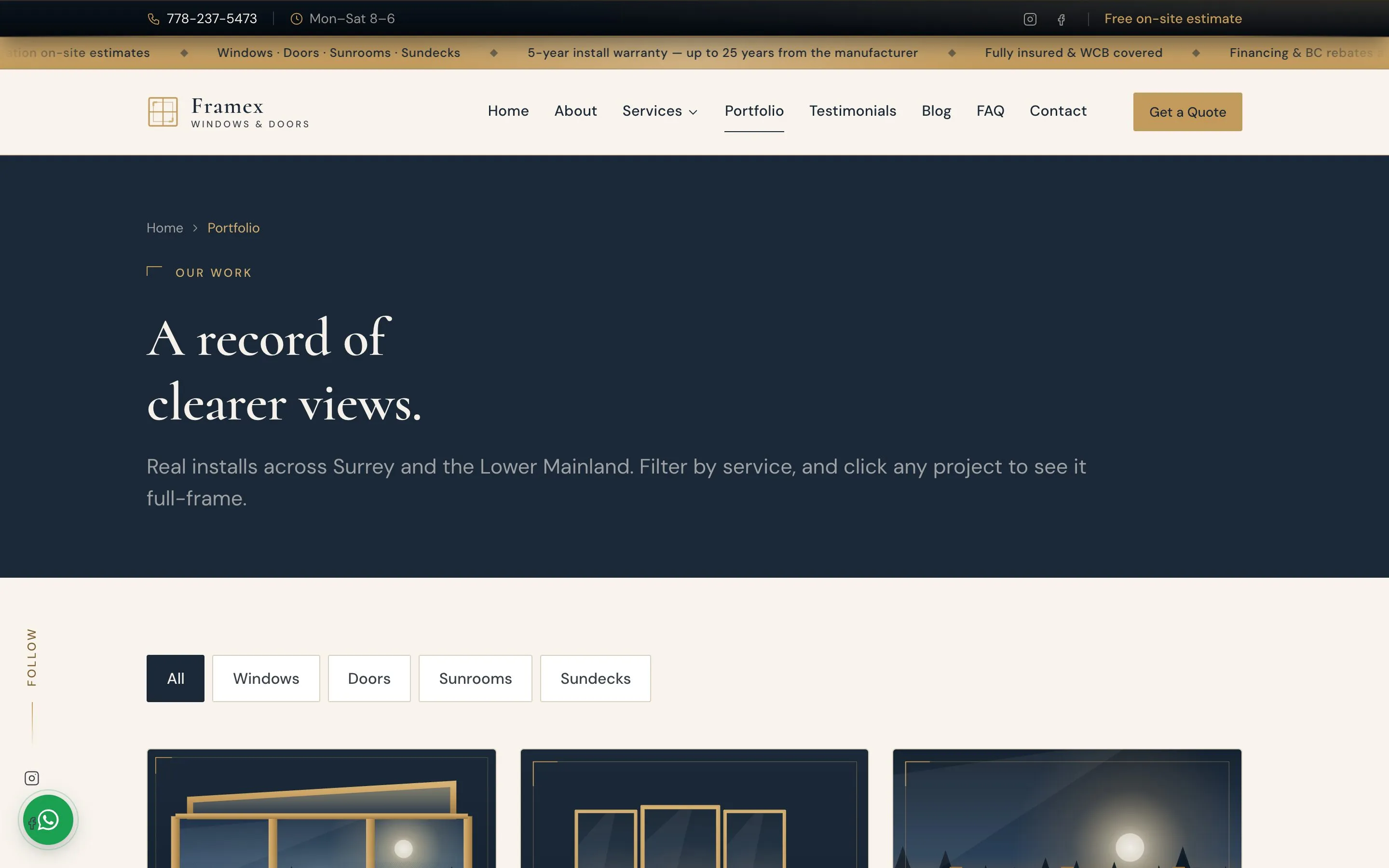 Framex Windows & Doors Ltd. — Project portfolio